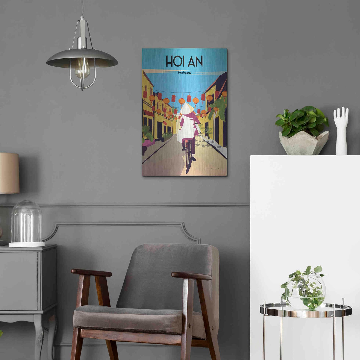 Luxe Metal Art 'Hoi An Vietnam' by Omar Escalante, Metal Wall Art,16x24