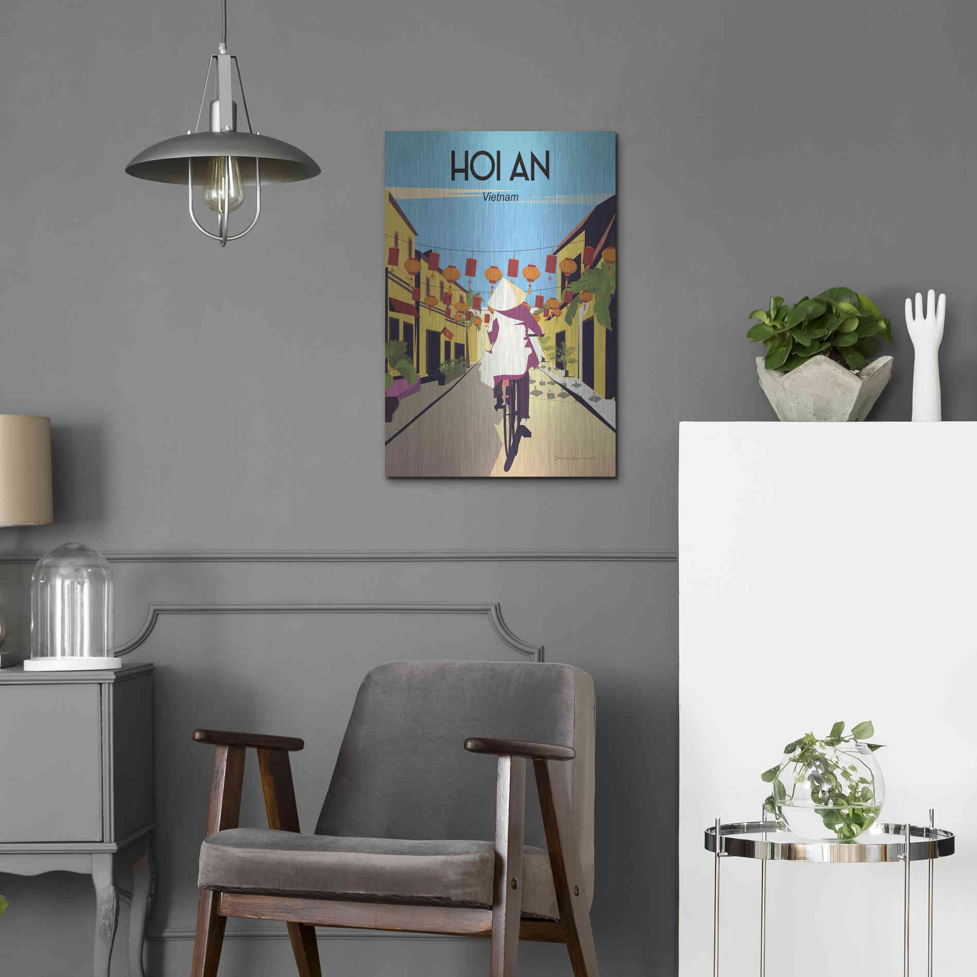 Luxe Metal Art 'Hoi An Vietnam' by Omar Escalante, Metal Wall Art,16x24