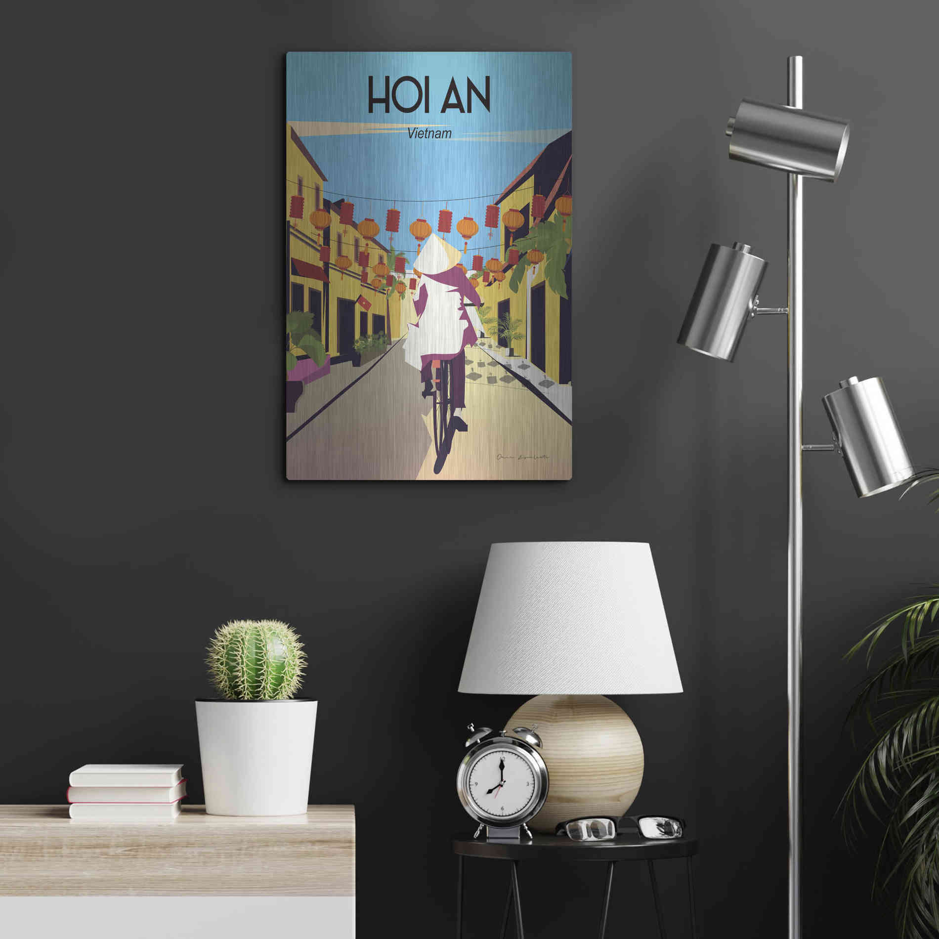 Luxe Metal Art 'Hoi An Vietnam' by Omar Escalante, Metal Wall Art,16x24