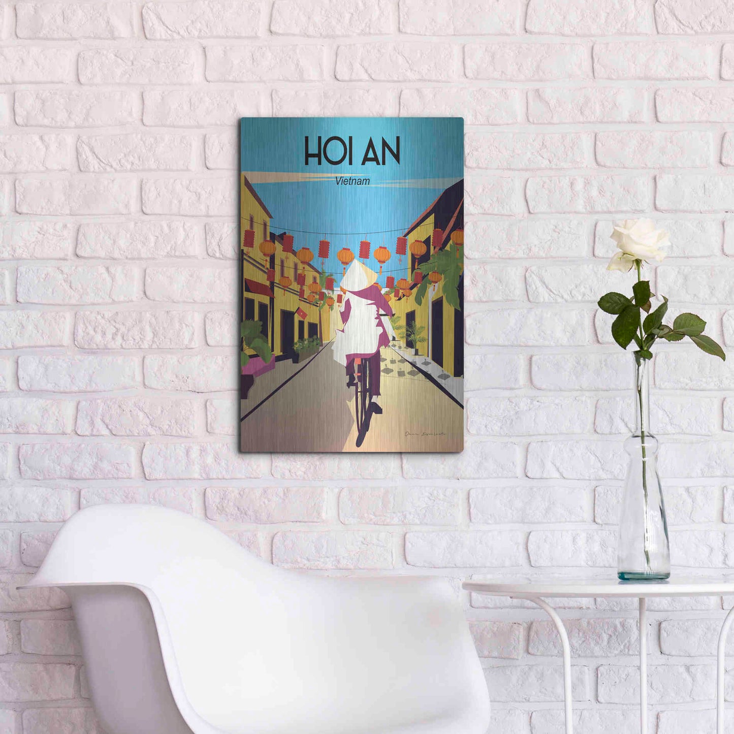 Luxe Metal Art 'Hoi An Vietnam' by Omar Escalante, Metal Wall Art,16x24