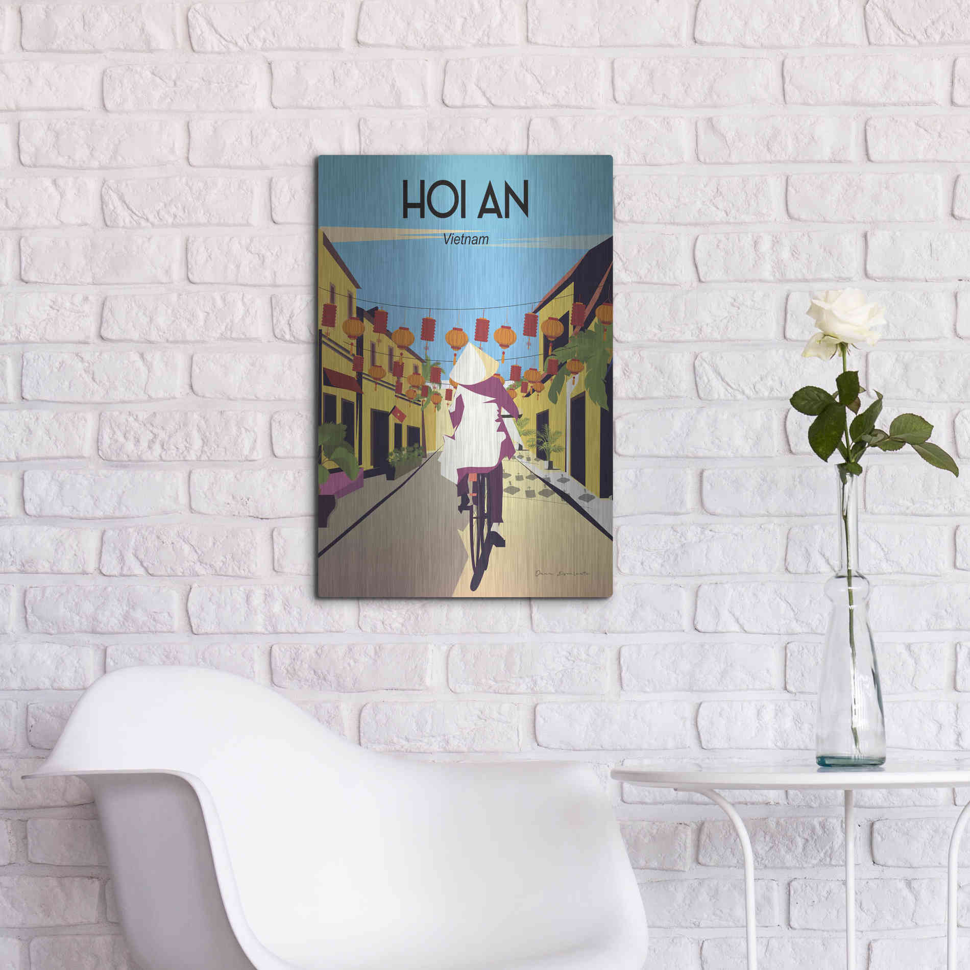 Luxe Metal Art 'Hoi An Vietnam' by Omar Escalante, Metal Wall Art,16x24