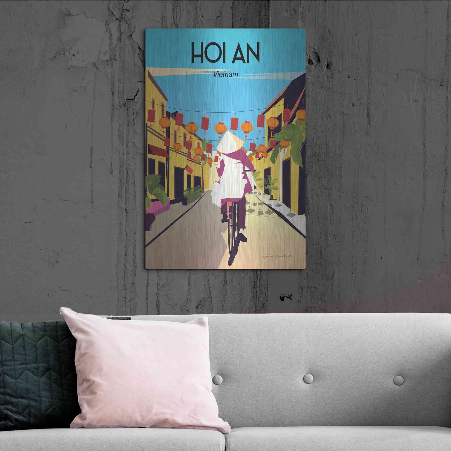 Luxe Metal Art 'Hoi An Vietnam' by Omar Escalante, Metal Wall Art,24x36