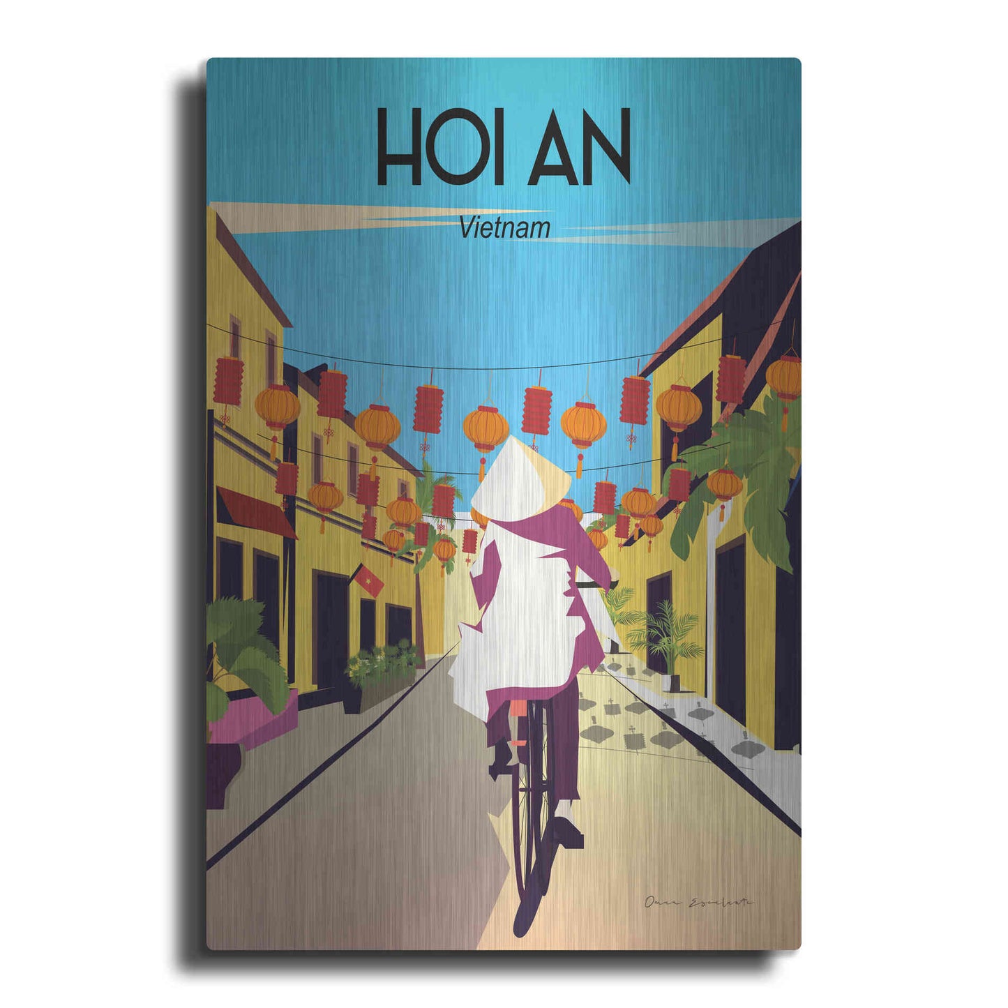 Luxe Metal Art 'Hoi An Vietnam' by Omar Escalante, Metal Wall Art