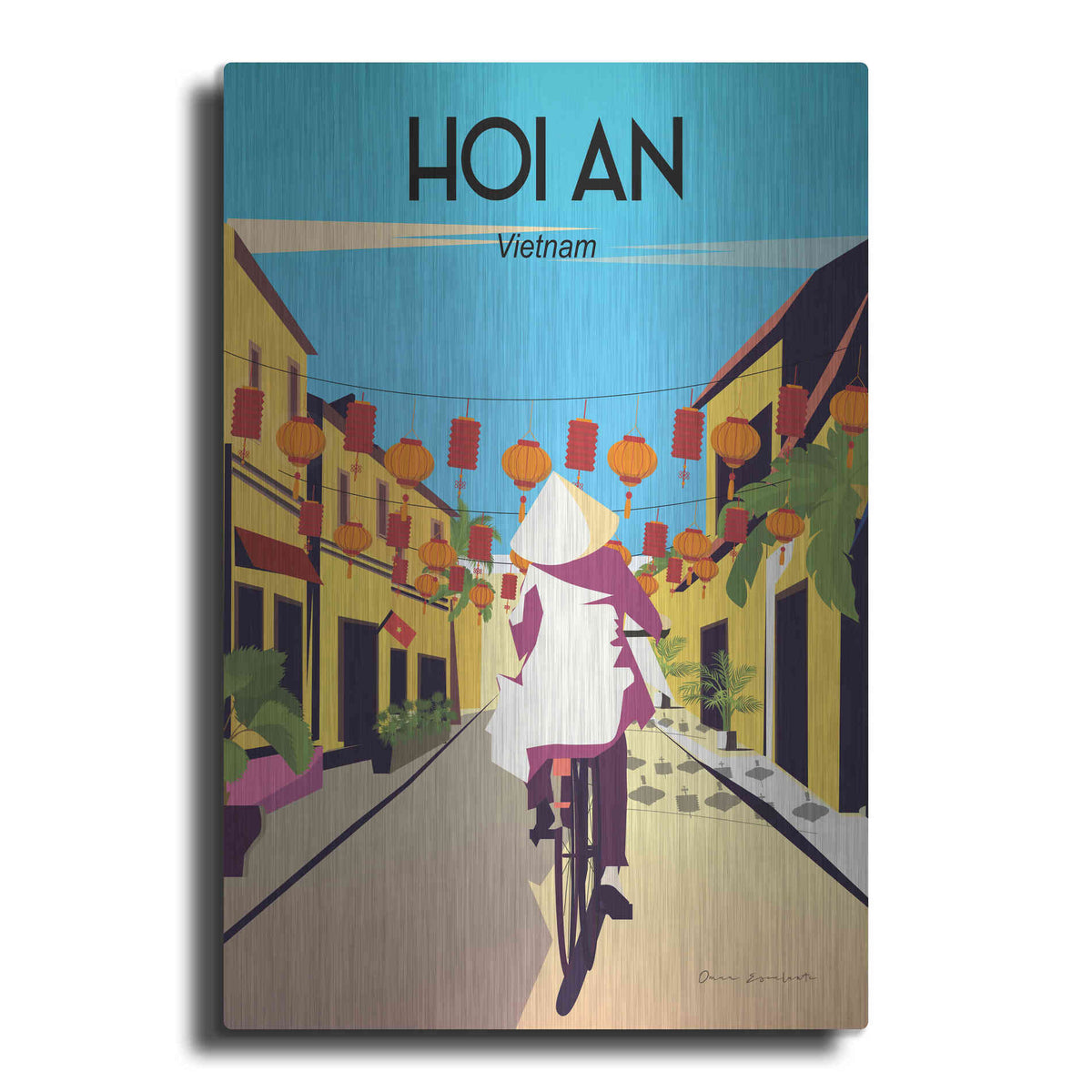 Luxe Metal Art 'Hoi An Vietnam' by Omar Escalante, Metal Wall Art