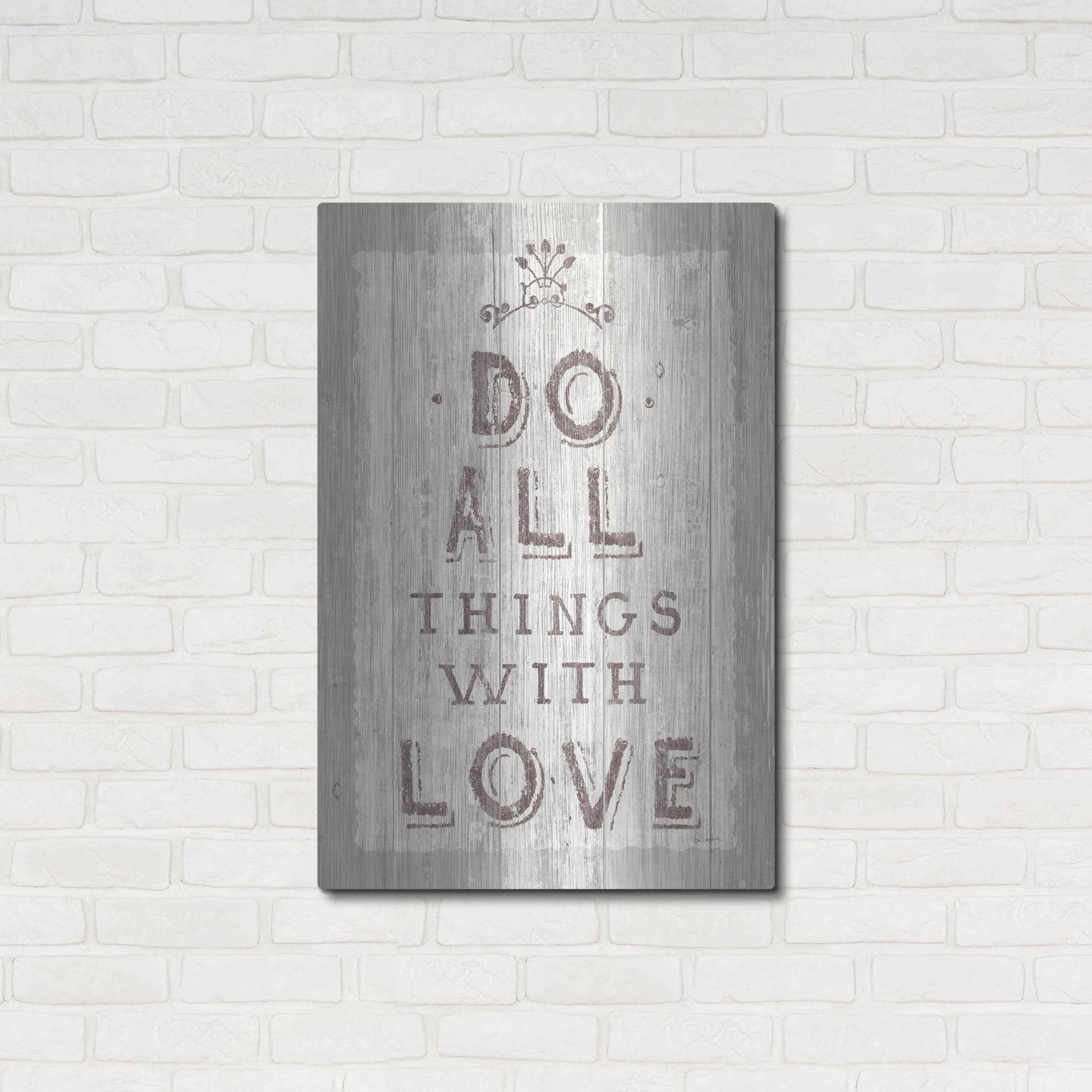 Luxe Metal Art 'Do All Things Driftwood' by Sue Schlabach, Metal Wall Art,24x36