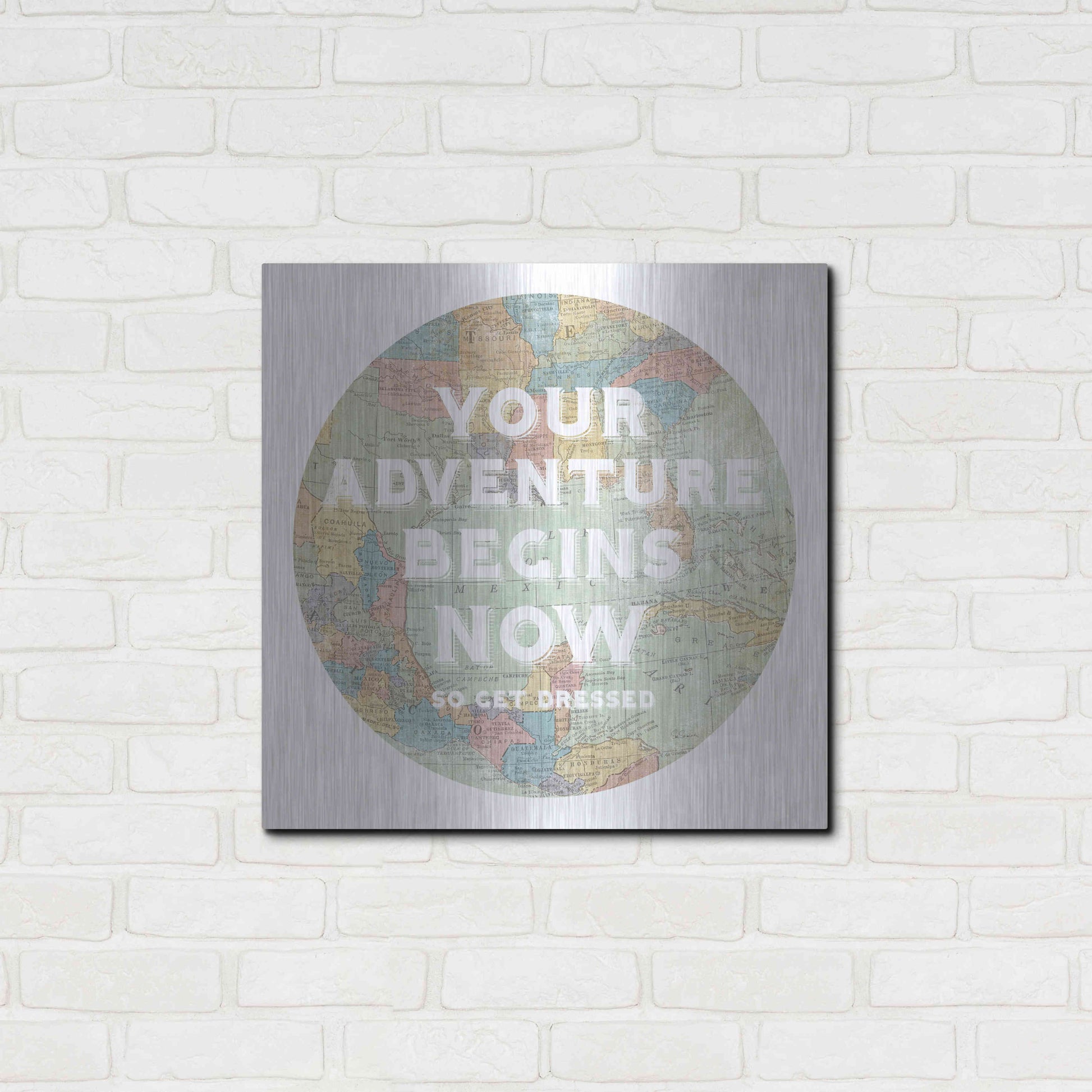 Luxe Metal Art 'Hemisphere I' by Sue Schlabach, Metal Wall Art,24x24