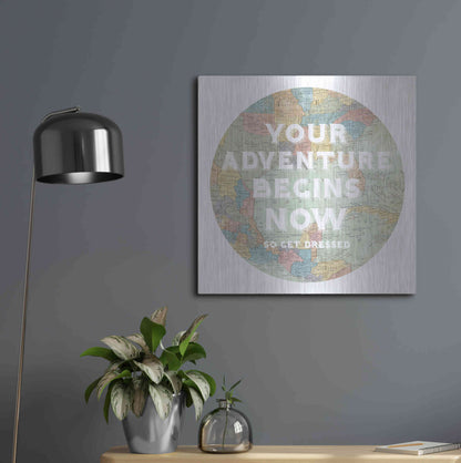 Luxe Metal Art 'Hemisphere I' by Sue Schlabach, Metal Wall Art,24x24