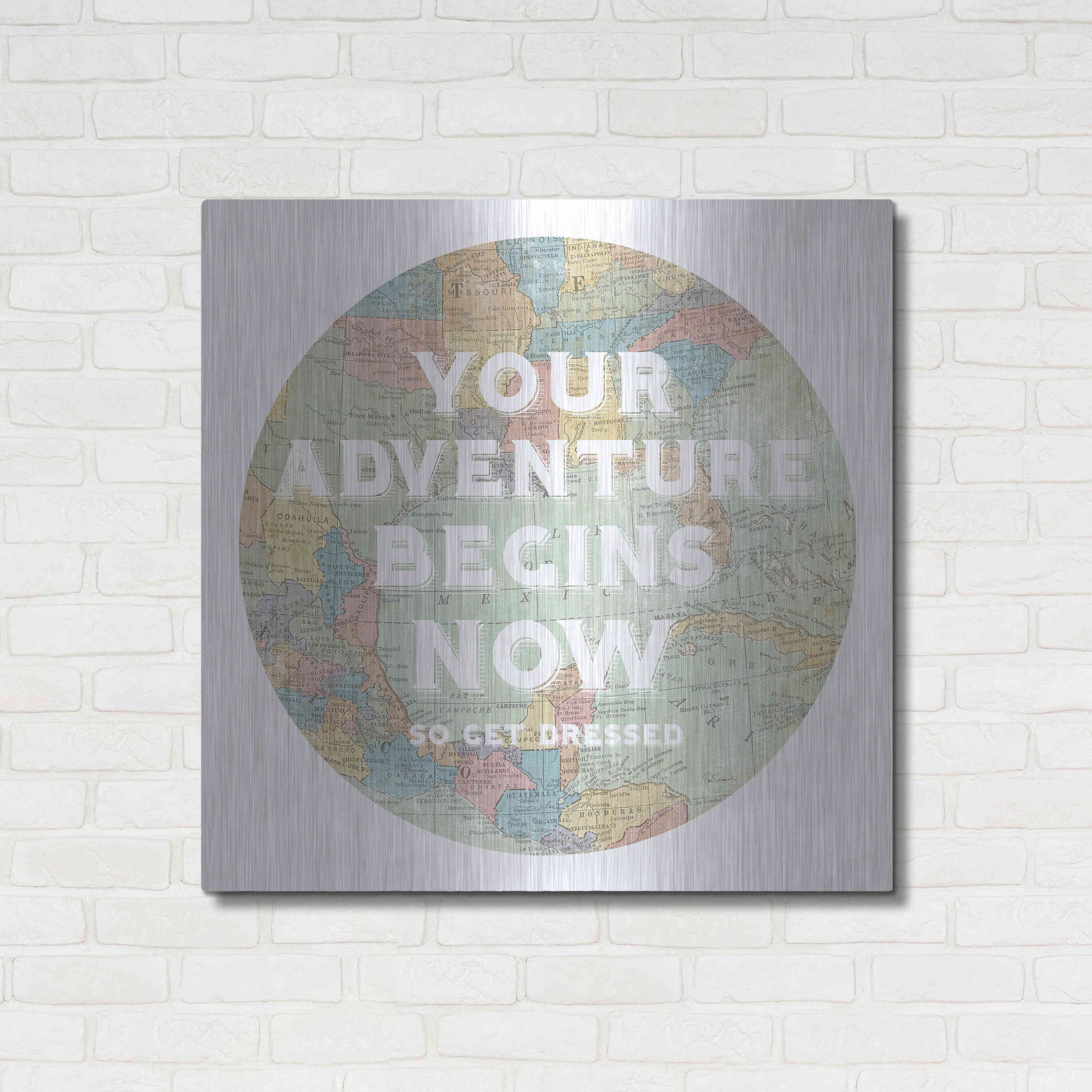 Luxe Metal Art 'Hemisphere I' by Sue Schlabach, Metal Wall Art,36x36