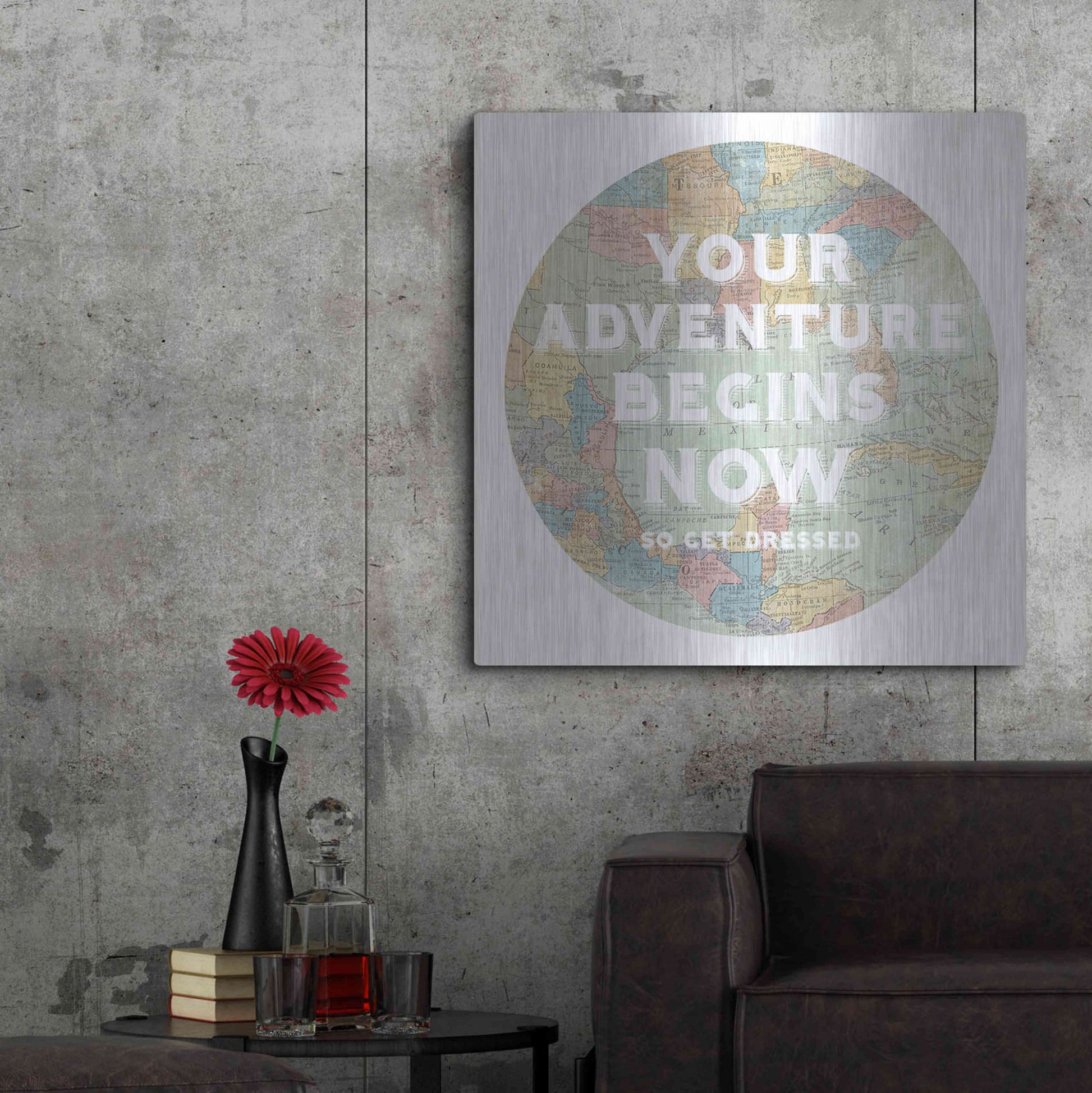 Luxe Metal Art 'Hemisphere I' by Sue Schlabach, Metal Wall Art,36x36