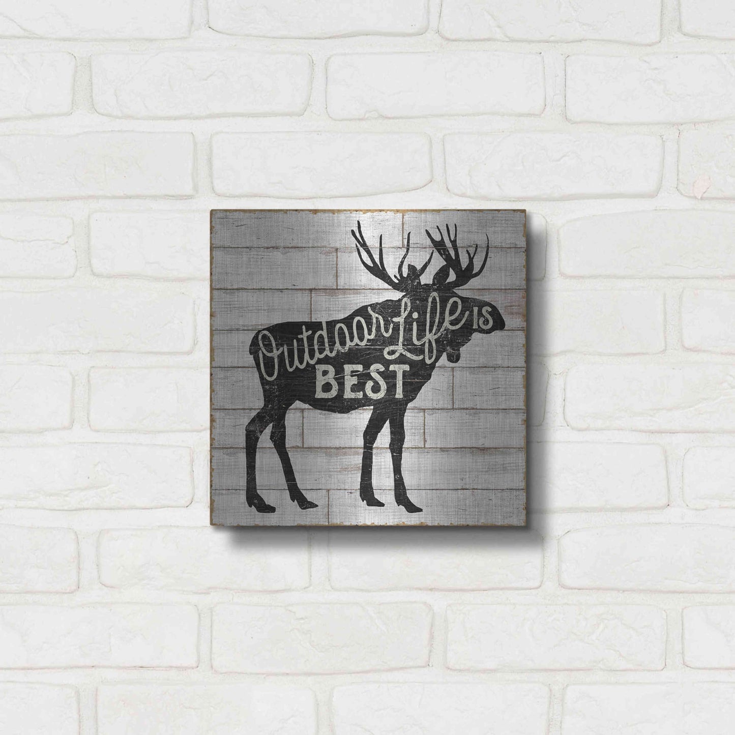 Luxe Metal Art 'Lake Lodge I' by Sue Schlabach, Metal Wall Art,12x12