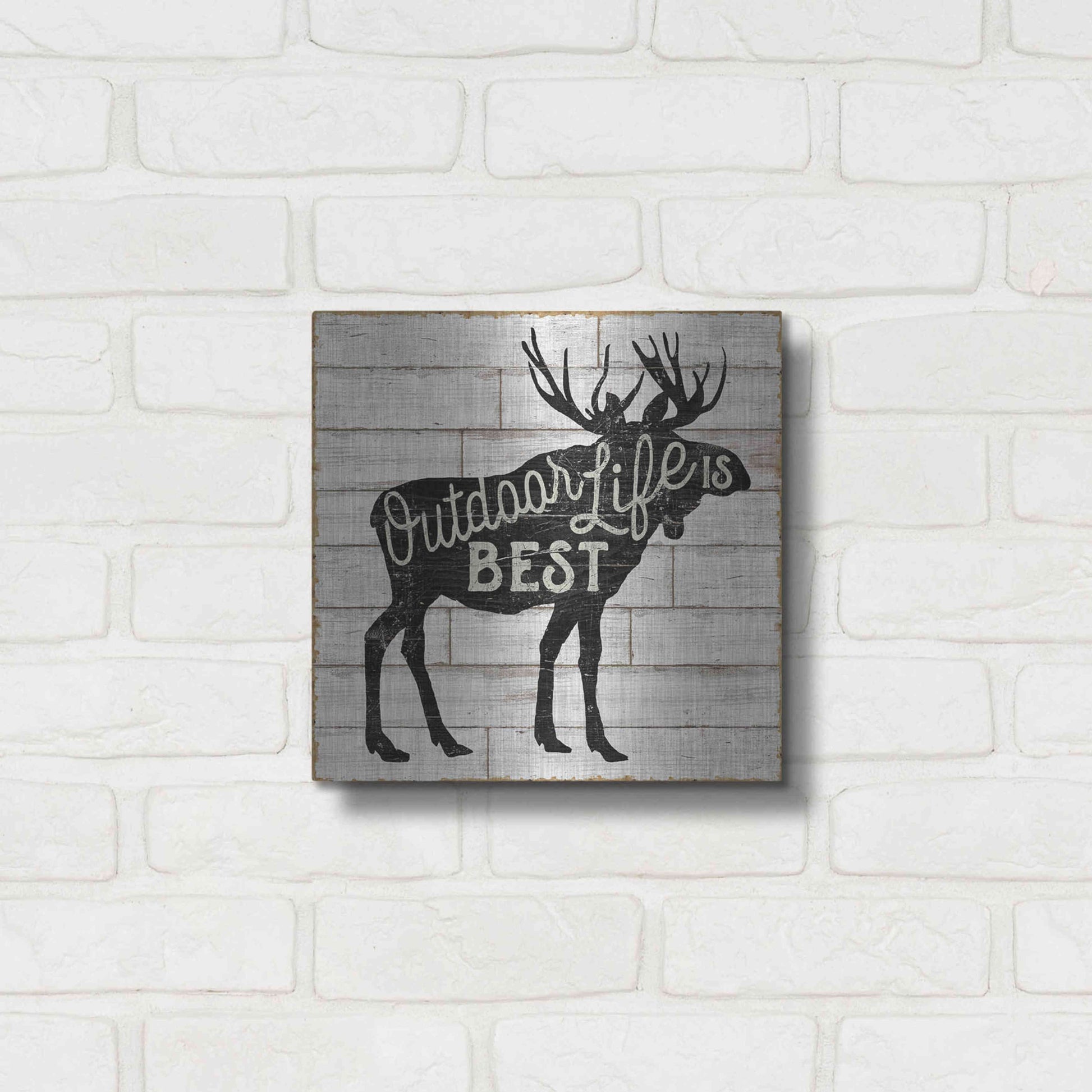 Luxe Metal Art 'Lake Lodge I' by Sue Schlabach, Metal Wall Art,12x12