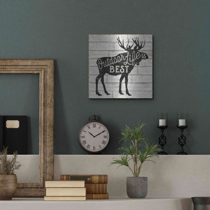 Luxe Metal Art 'Lake Lodge I' by Sue Schlabach, Metal Wall Art,12x12