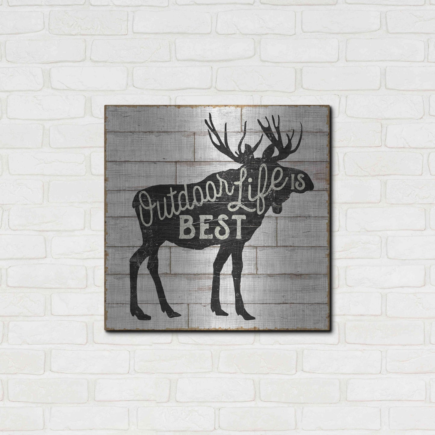 Luxe Metal Art 'Lake Lodge I' by Sue Schlabach, Metal Wall Art,24x24