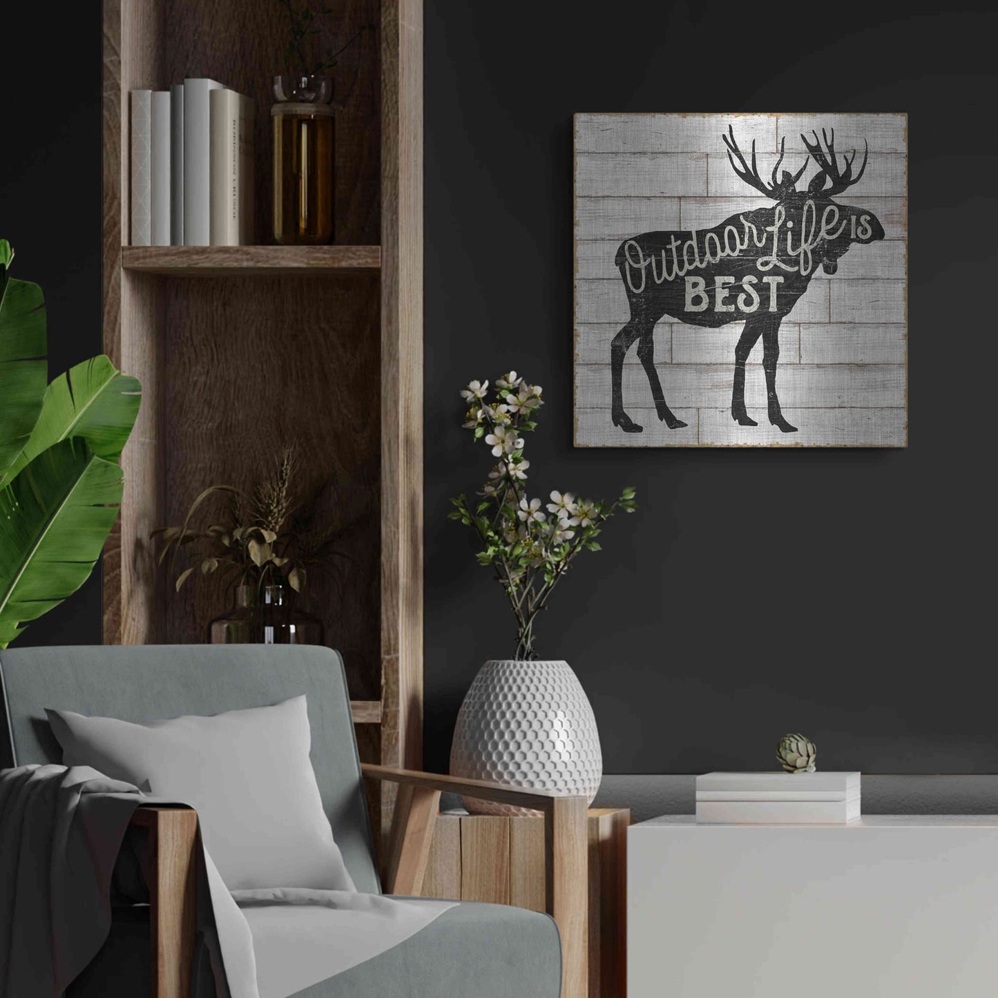 Luxe Metal Art 'Lake Lodge I' by Sue Schlabach, Metal Wall Art,24x24