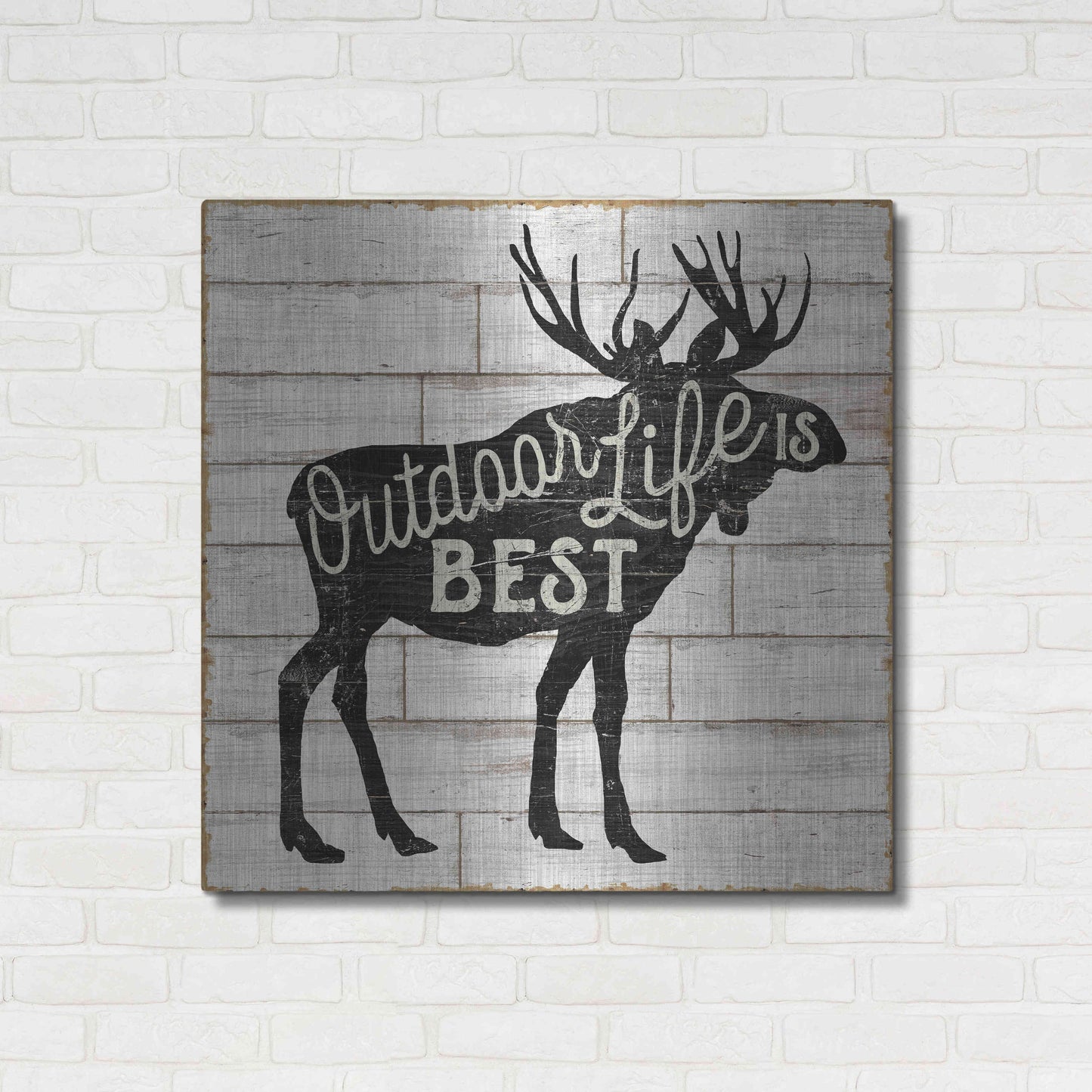 Luxe Metal Art 'Lake Lodge I' by Sue Schlabach, Metal Wall Art,36x36