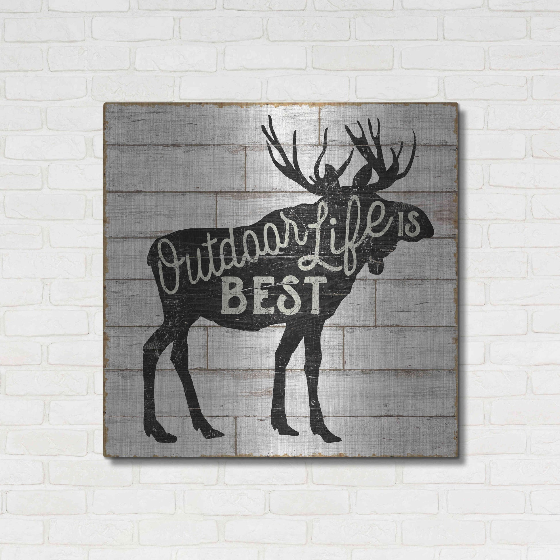 Luxe Metal Art 'Lake Lodge I' by Sue Schlabach, Metal Wall Art,36x36