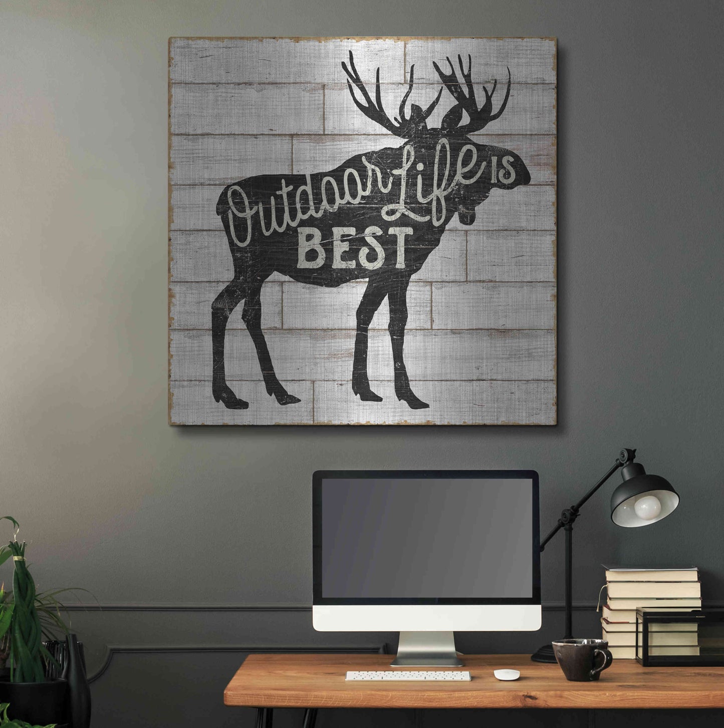 Luxe Metal Art 'Lake Lodge I' by Sue Schlabach, Metal Wall Art,36x36