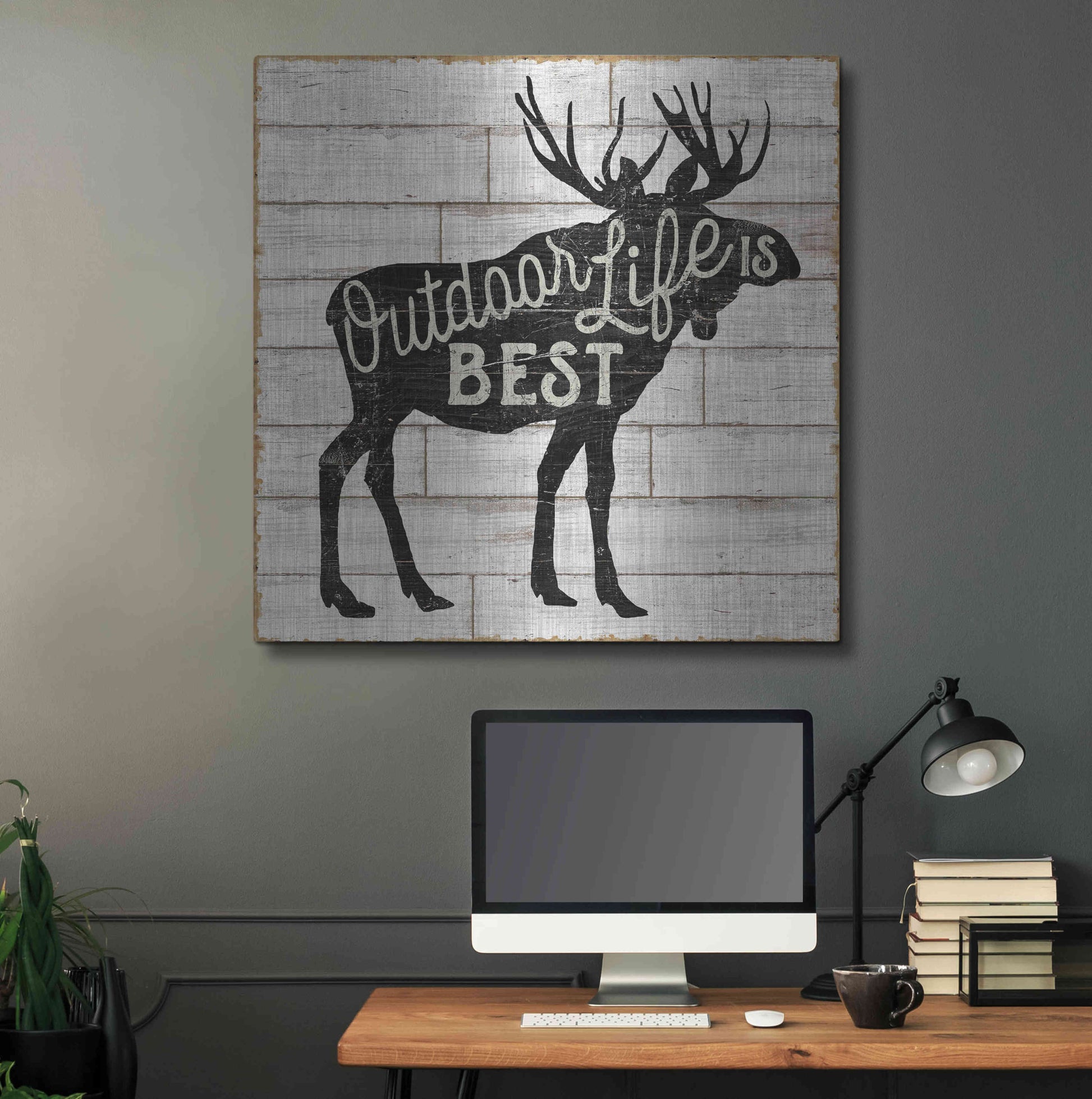 Luxe Metal Art 'Lake Lodge I' by Sue Schlabach, Metal Wall Art,36x36