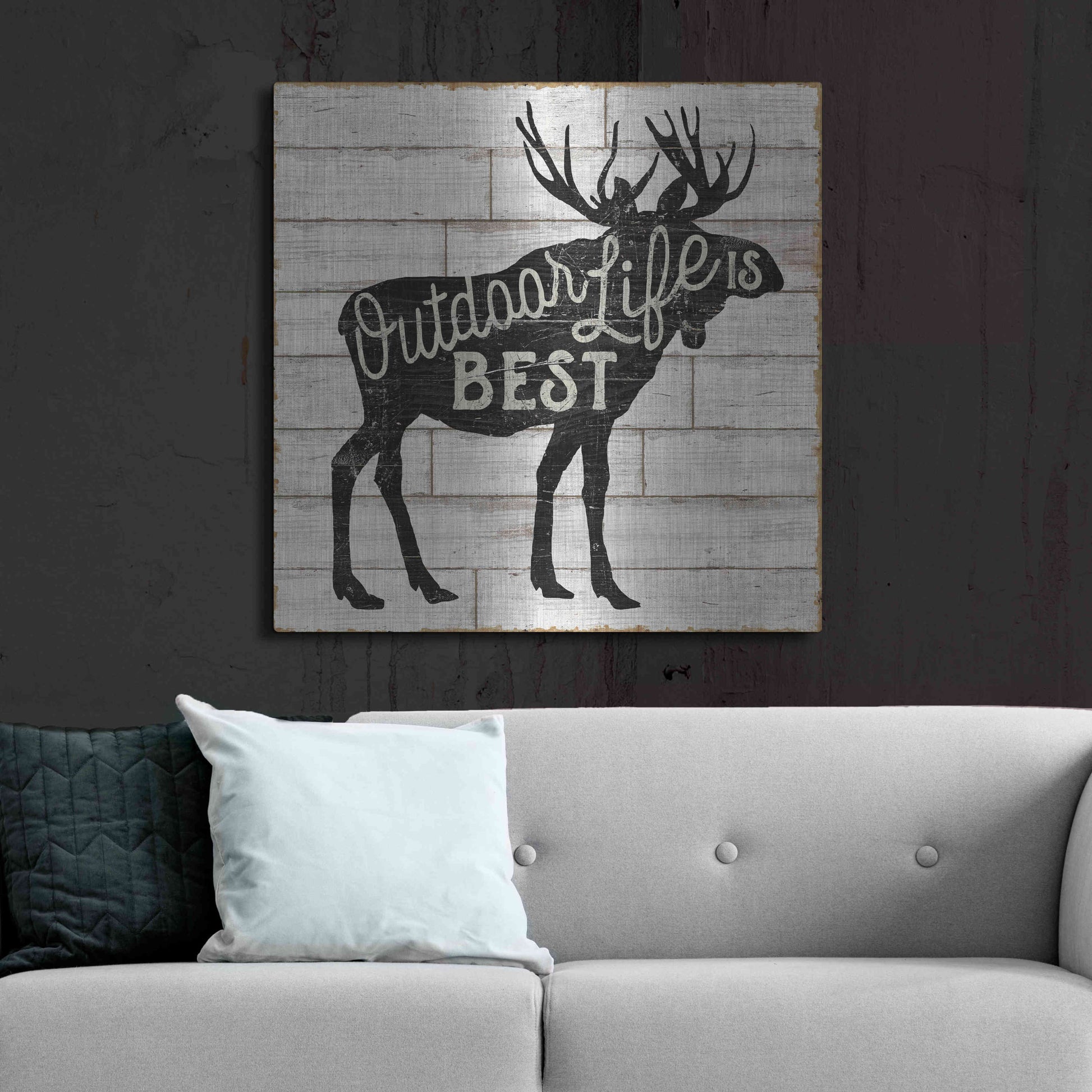 Luxe Metal Art 'Lake Lodge I' by Sue Schlabach, Metal Wall Art,36x36