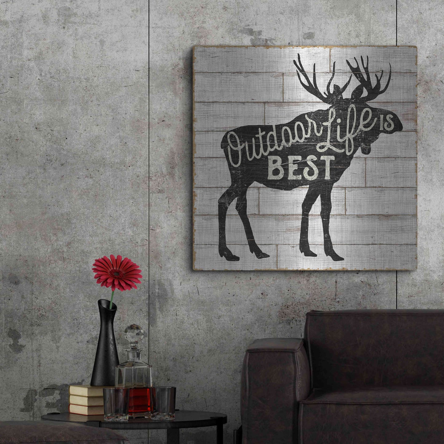 Luxe Metal Art 'Lake Lodge I' by Sue Schlabach, Metal Wall Art,36x36