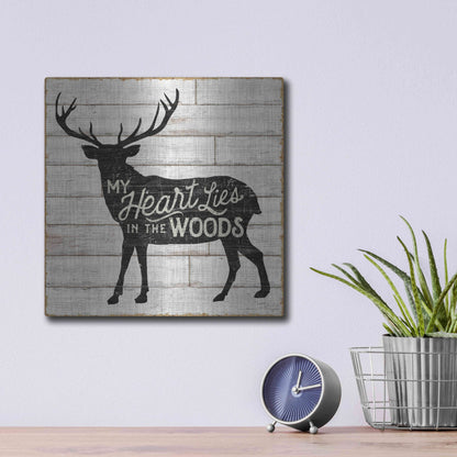 Luxe Metal Art 'Lake Lodge II' by Sue Schlabach, Metal Wall Art,12x12