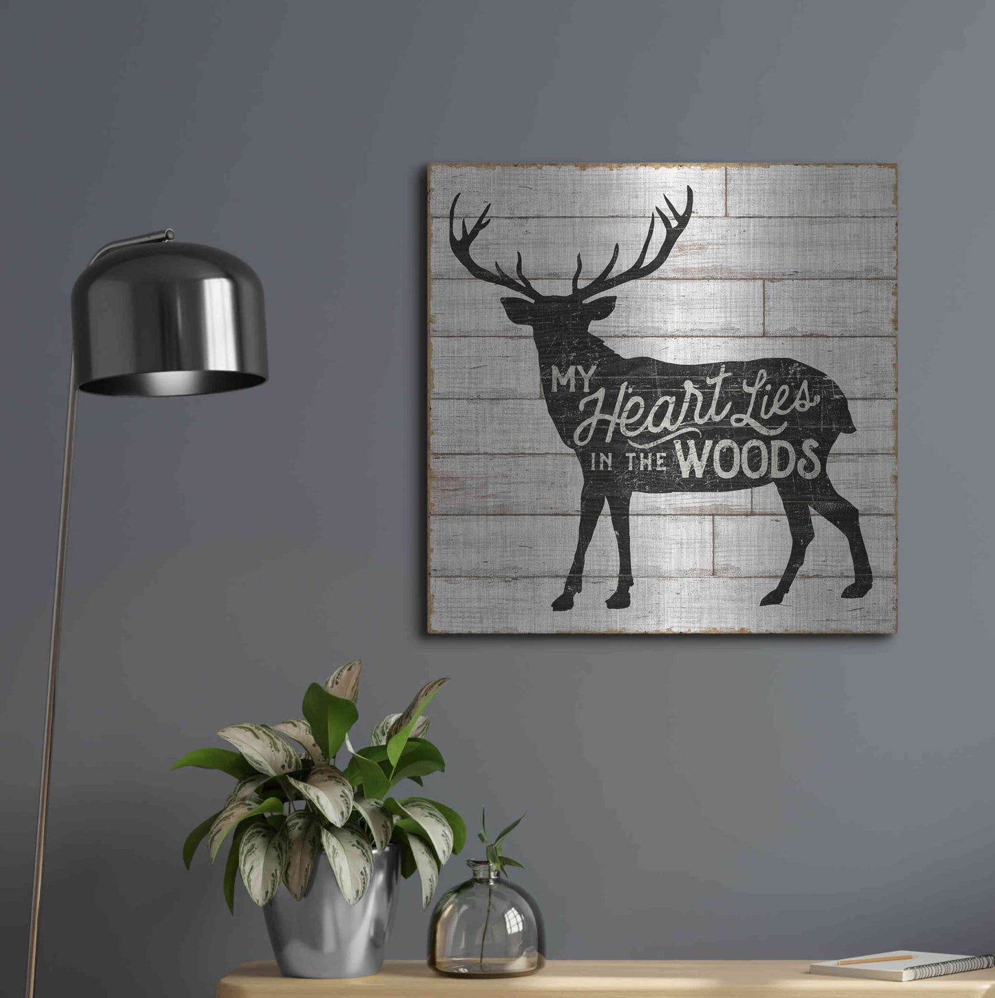 Luxe Metal Art 'Lake Lodge II' by Sue Schlabach, Metal Wall Art,24x24