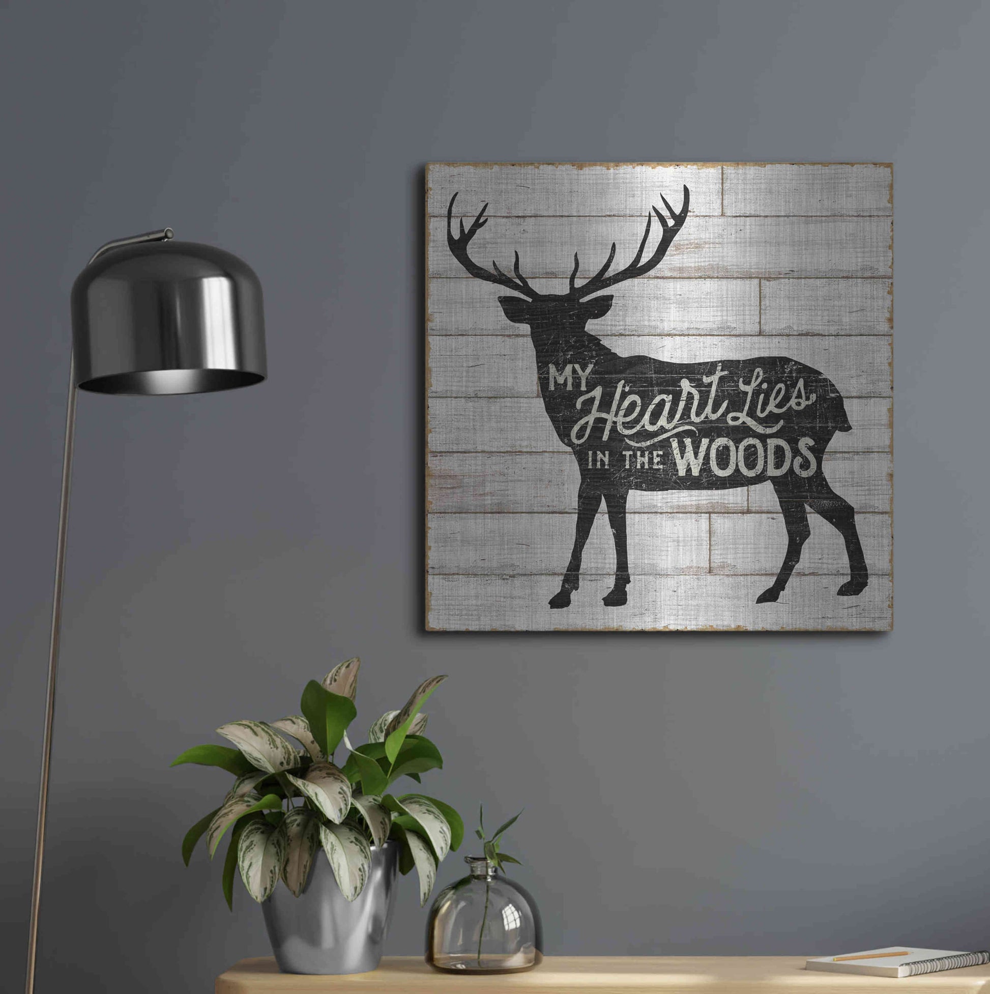 Luxe Metal Art 'Lake Lodge II' by Sue Schlabach, Metal Wall Art,24x24