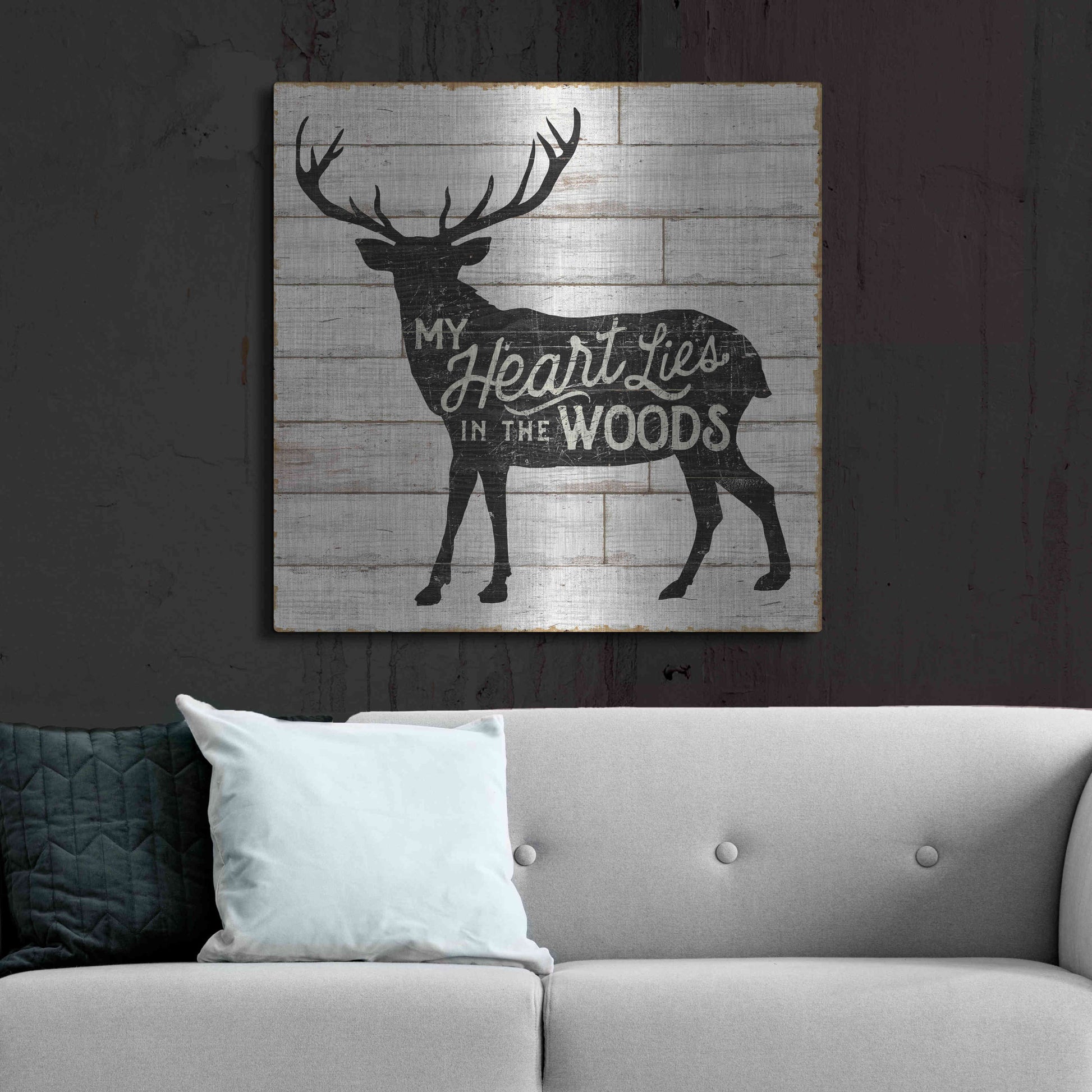 Luxe Metal Art 'Lake Lodge II' by Sue Schlabach, Metal Wall Art,36x36