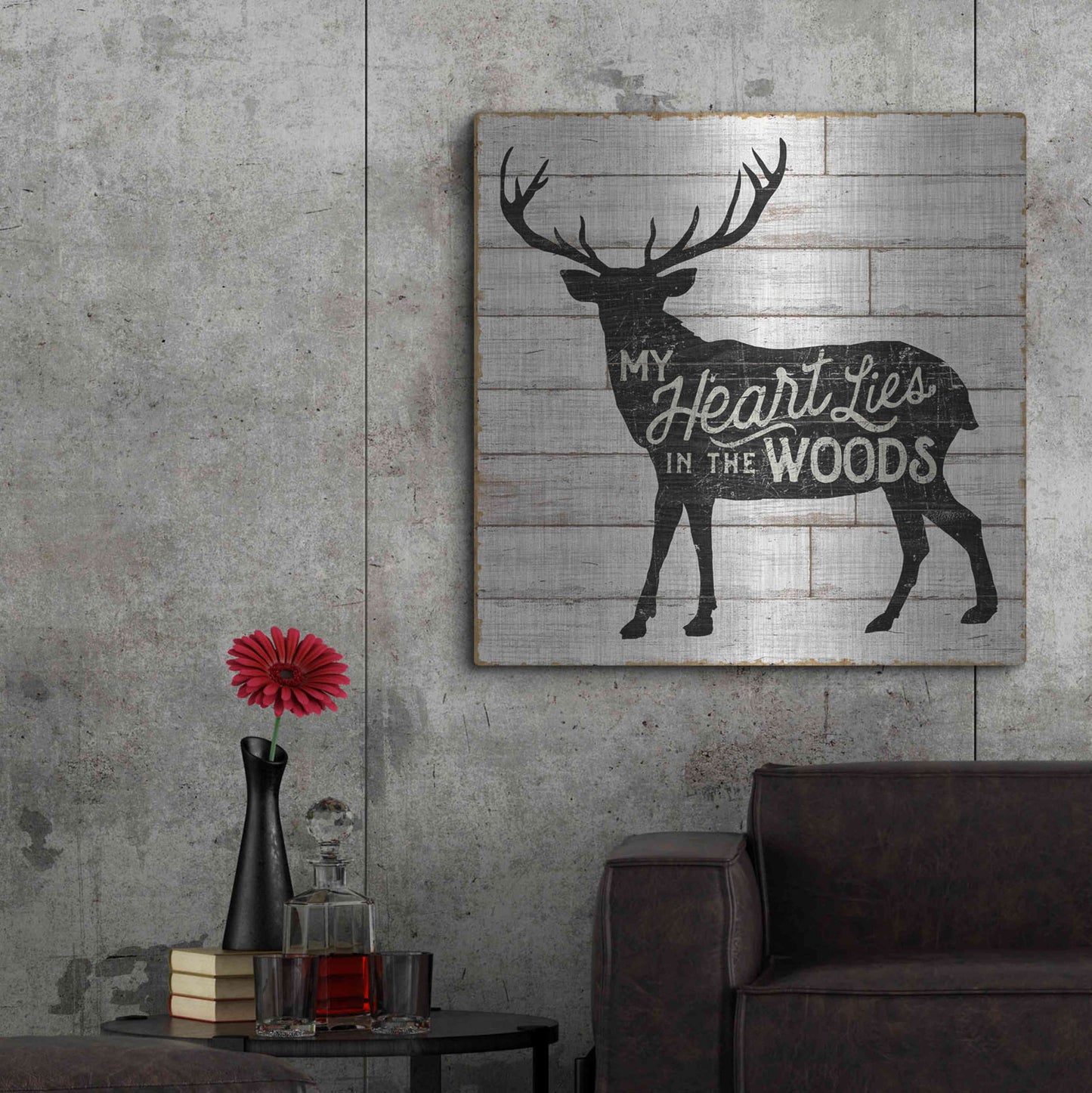 Luxe Metal Art 'Lake Lodge II' by Sue Schlabach, Metal Wall Art,36x36