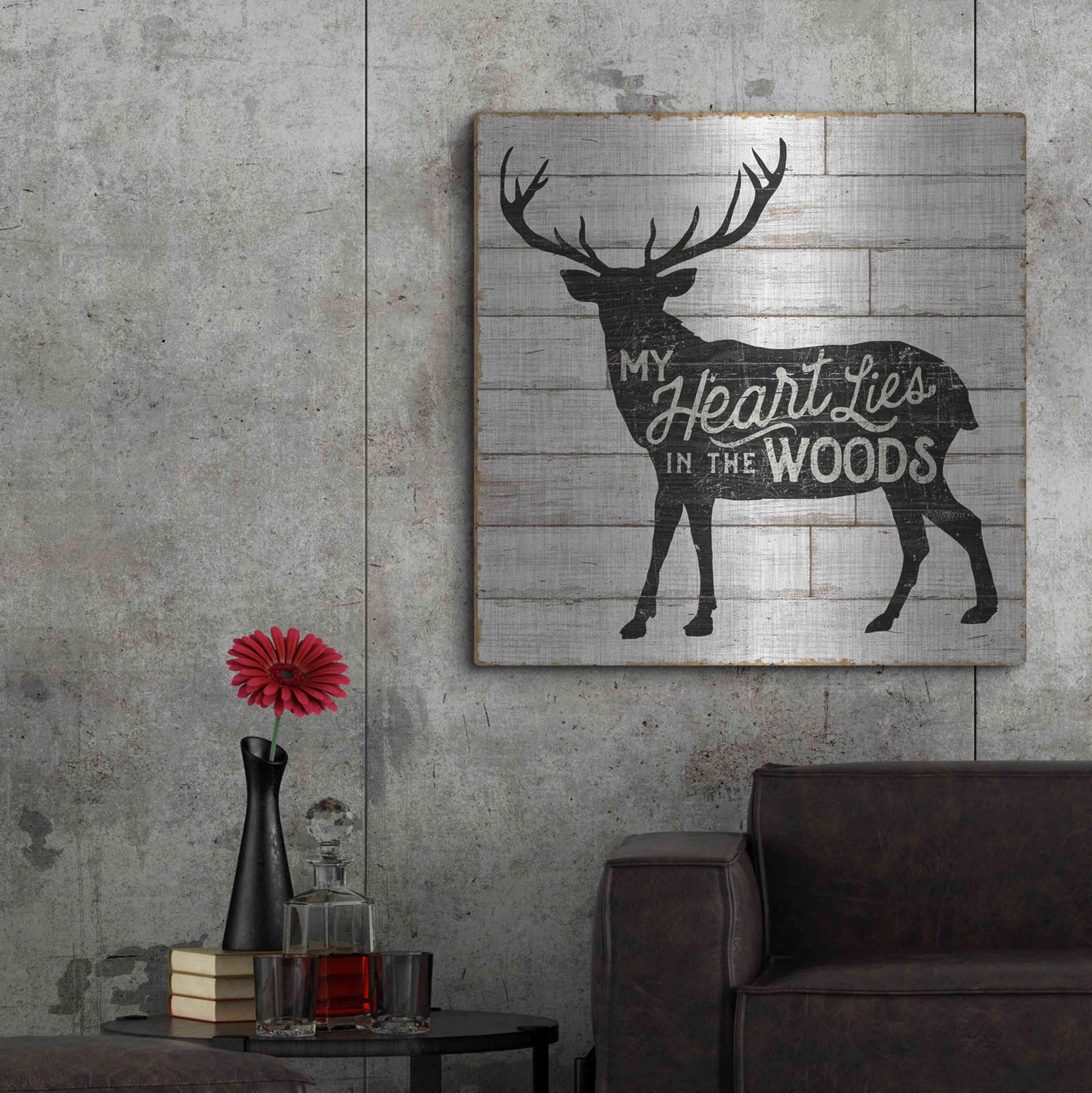 Luxe Metal Art 'Lake Lodge II' by Sue Schlabach, Metal Wall Art,36x36