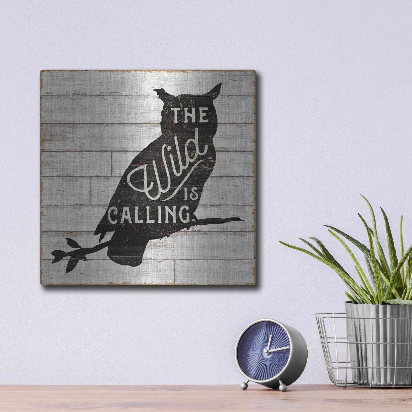 Luxe Metal Art 'Lake Lodge III' by Sue Schlabach, Metal Wall Art,12x12