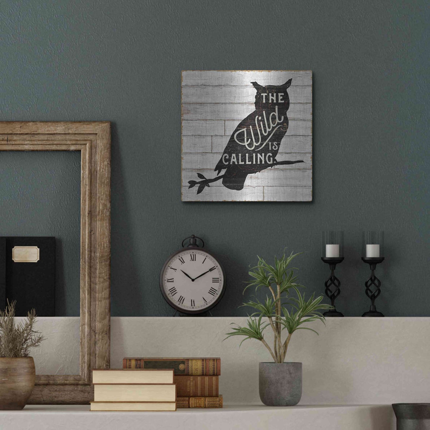 Luxe Metal Art 'Lake Lodge III' by Sue Schlabach, Metal Wall Art,12x12