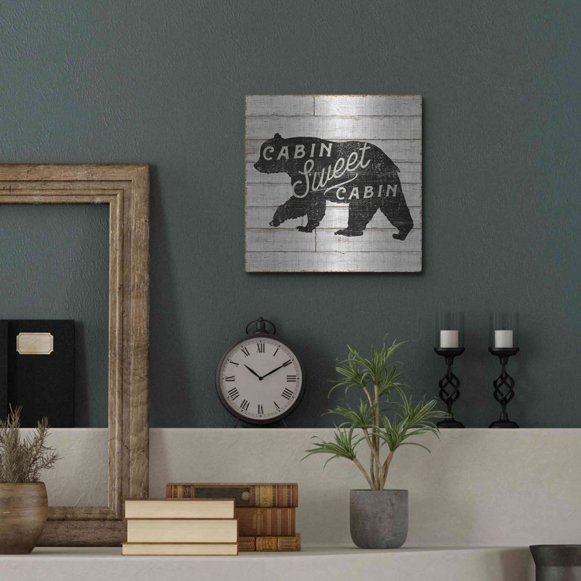 Luxe Metal Art 'Lake Lodge IV' by Sue Schlabach, Metal Wall Art,12x12