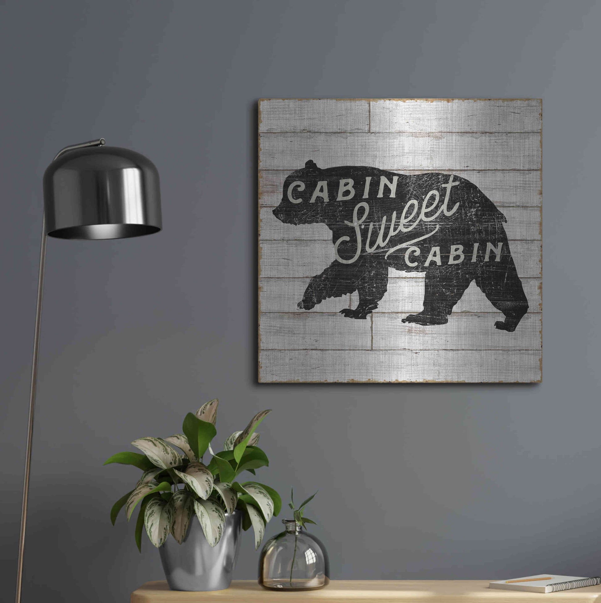 Luxe Metal Art 'Lake Lodge IV' by Sue Schlabach, Metal Wall Art,24x24