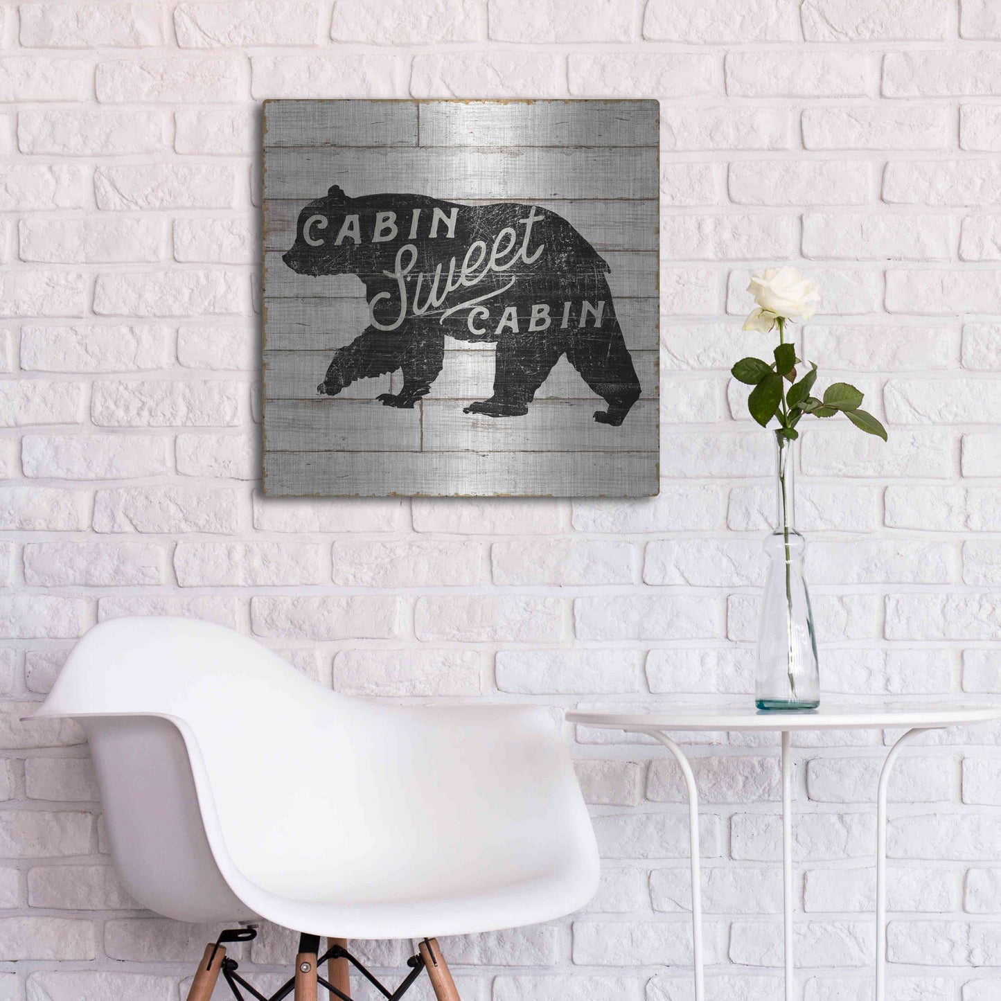 Luxe Metal Art 'Lake Lodge IV' by Sue Schlabach, Metal Wall Art,24x24