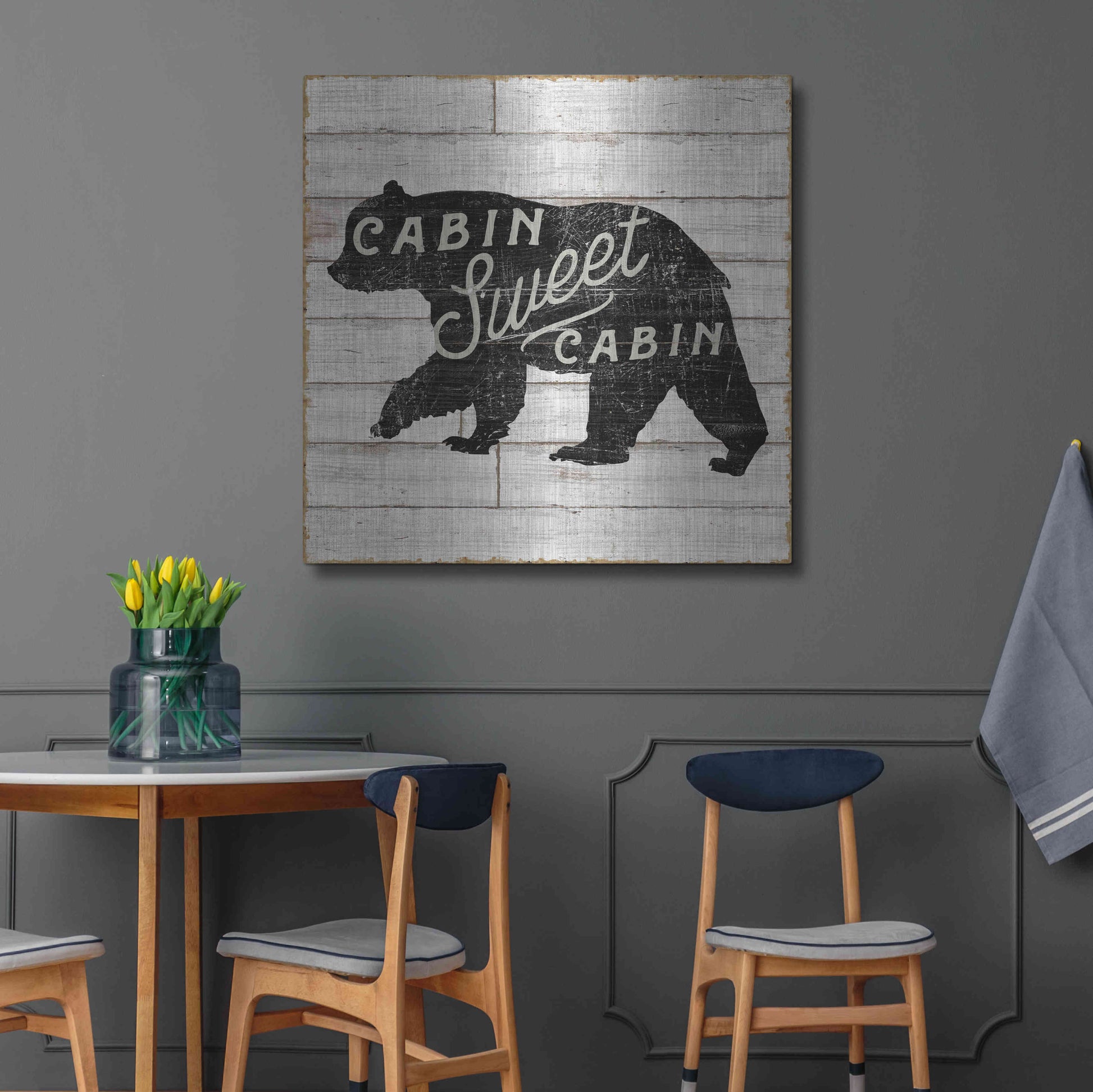 Luxe Metal Art 'Lake Lodge IV' by Sue Schlabach, Metal Wall Art,36x36