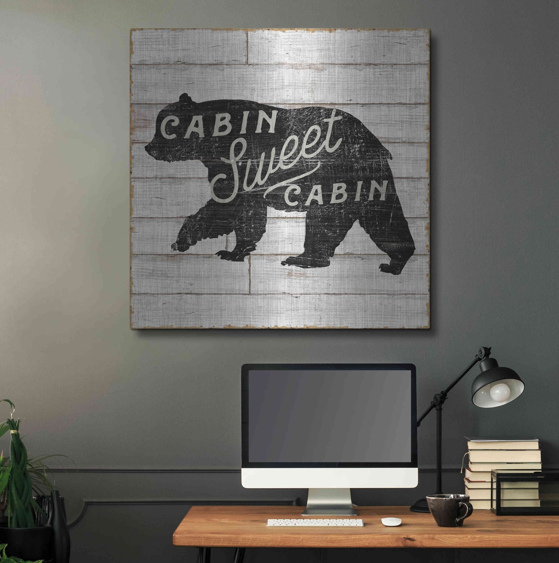 Luxe Metal Art 'Lake Lodge IV' by Sue Schlabach, Metal Wall Art,36x36