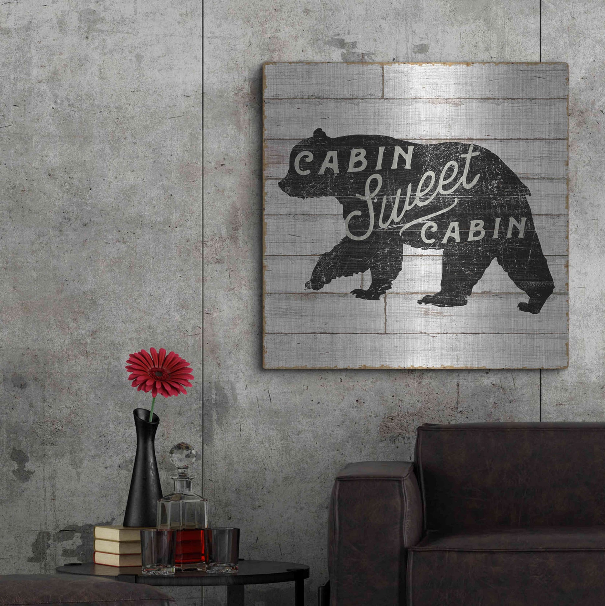 Luxe Metal Art 'Lake Lodge IV' by Sue Schlabach, Metal Wall Art,36x36