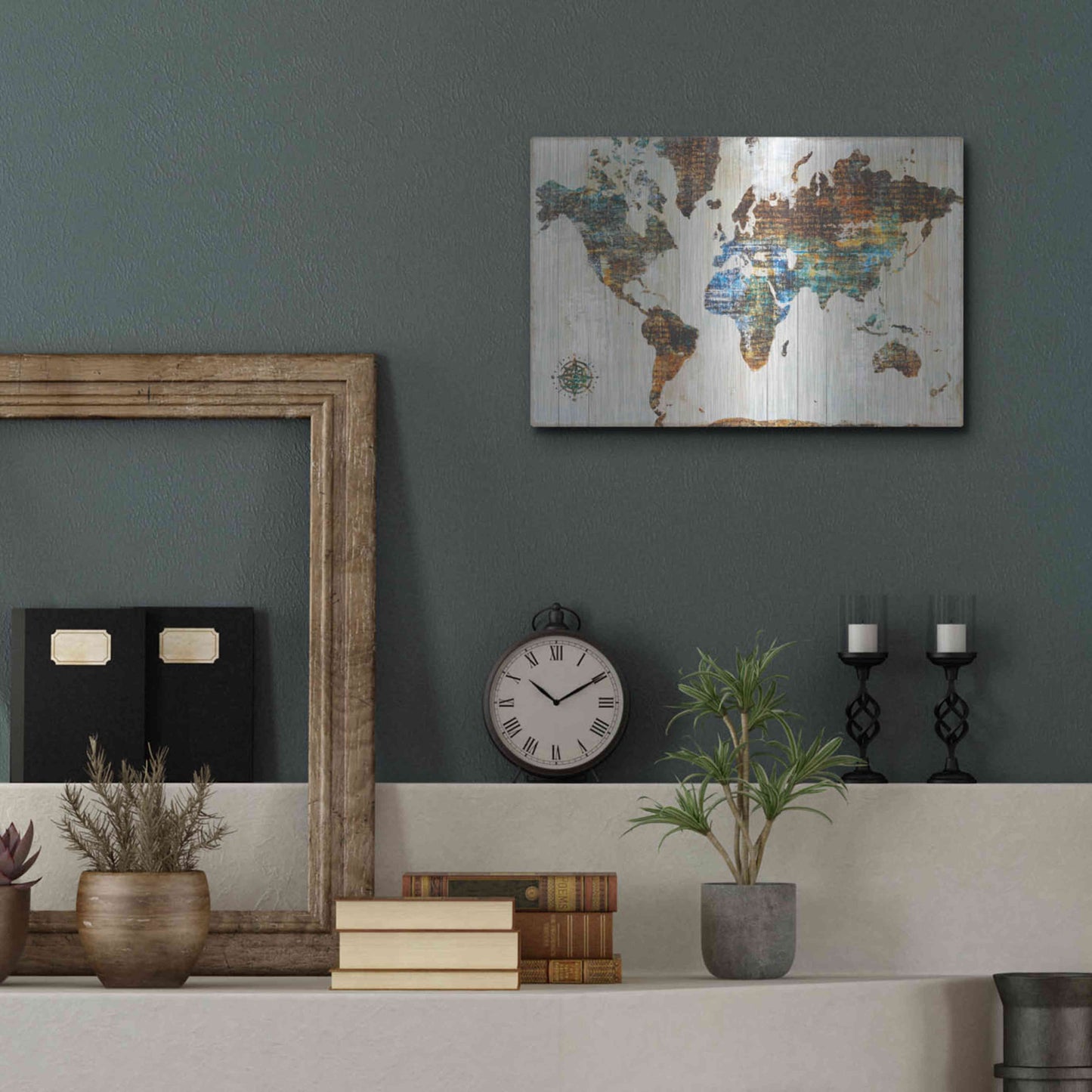 Luxe Metal Art 'World of Wonders' by Sue Schlabach, Metal Wall Art,16x12