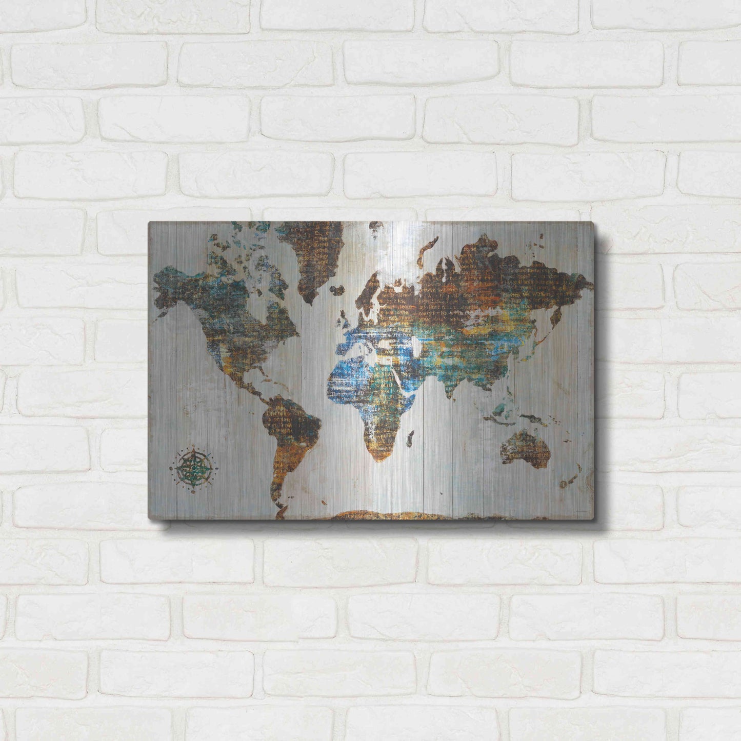 Luxe Metal Art 'World of Wonders' by Sue Schlabach, Metal Wall Art,24x16