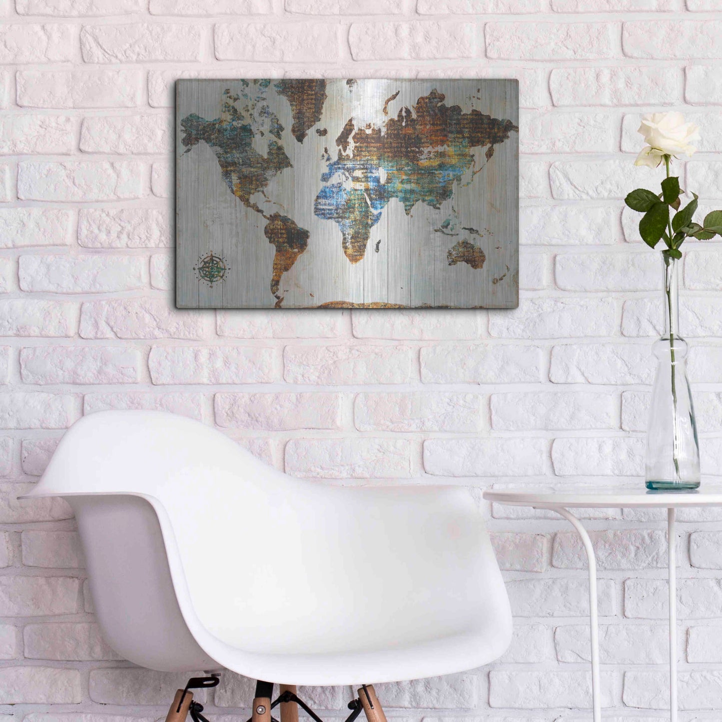 Luxe Metal Art 'World of Wonders' by Sue Schlabach, Metal Wall Art,24x16