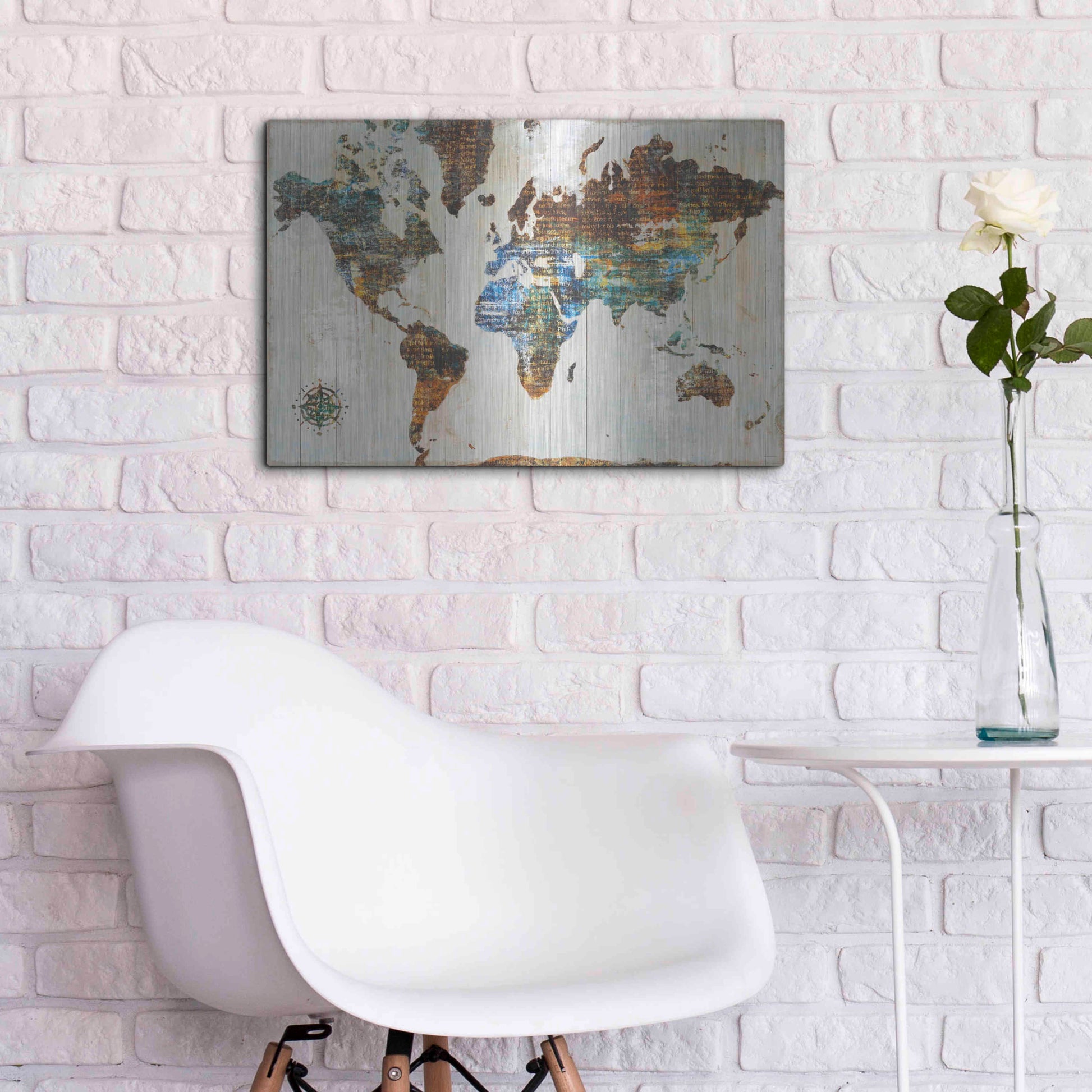 Luxe Metal Art 'World of Wonders' by Sue Schlabach, Metal Wall Art,24x16