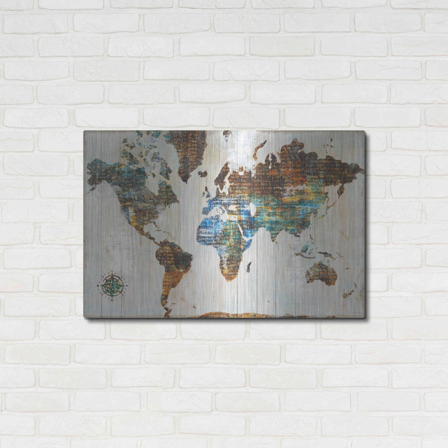 Luxe Metal Art 'World of Wonders' by Sue Schlabach, Metal Wall Art,36x24