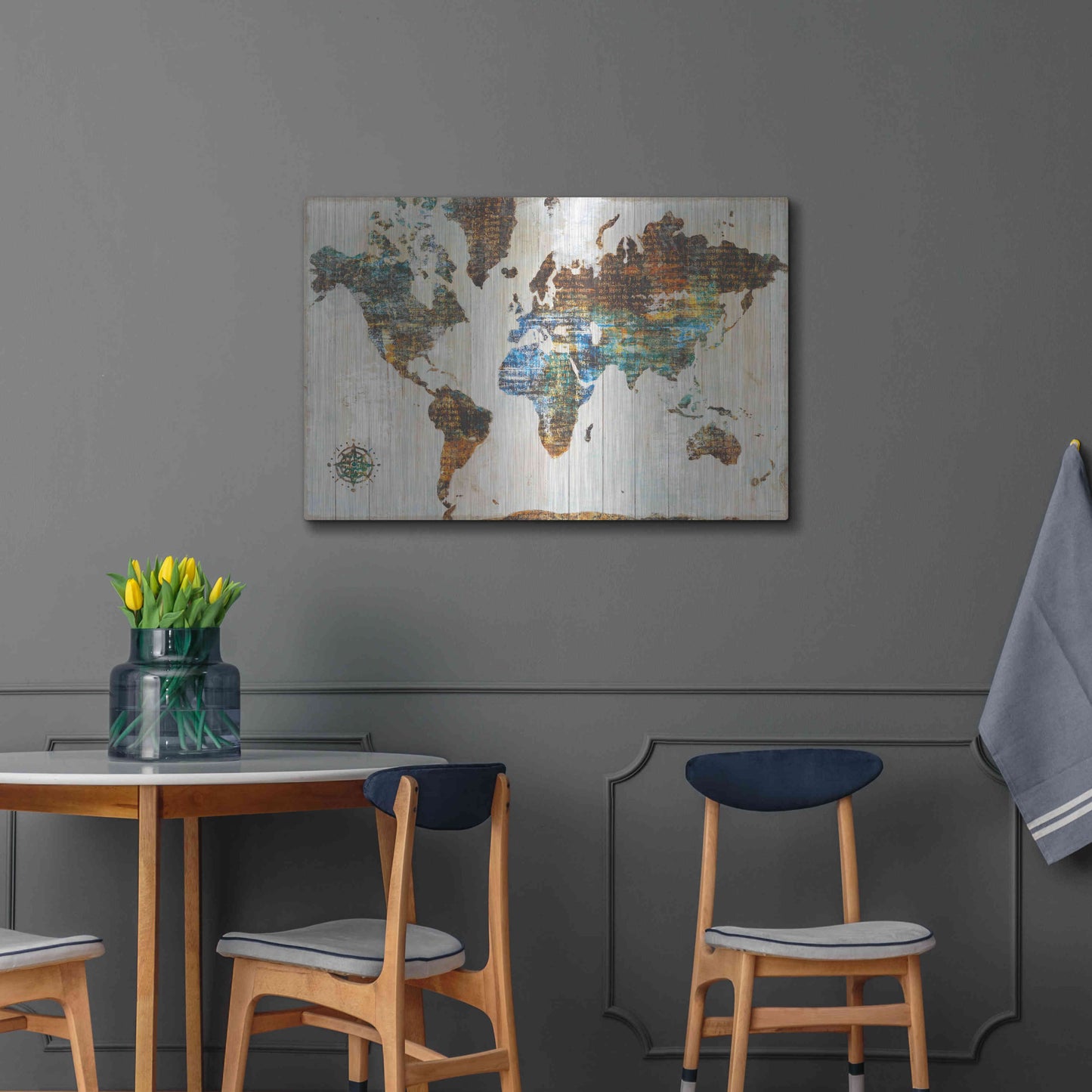 Luxe Metal Art 'World of Wonders' by Sue Schlabach, Metal Wall Art,36x24