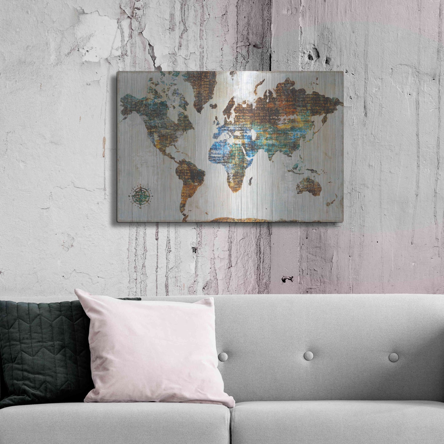 Luxe Metal Art 'World of Wonders' by Sue Schlabach, Metal Wall Art,36x24