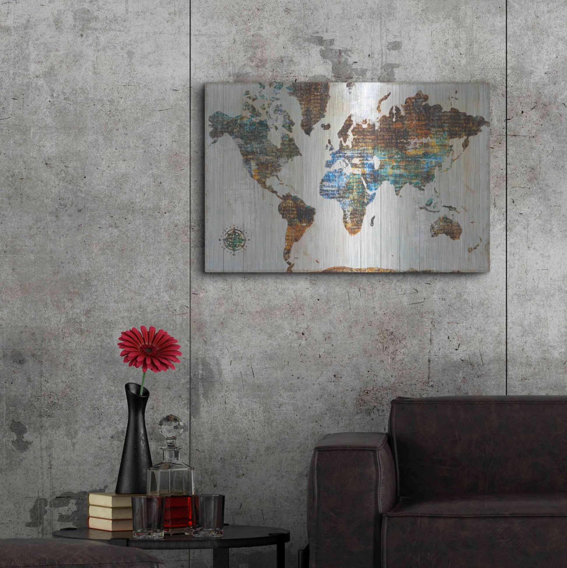 Luxe Metal Art 'World of Wonders' by Sue Schlabach, Metal Wall Art,36x24
