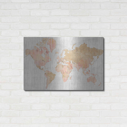 Luxe Metal Art 'Across the World Champagne' by Sue Schlabach, Metal Wall Art,36x24