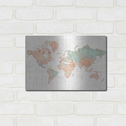 Luxe Metal Art 'Across the World II' by Sue Schlabach, Metal Wall Art,16x12