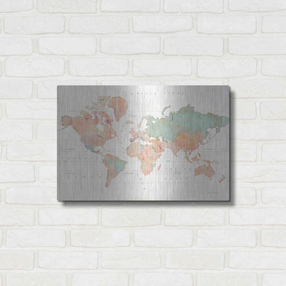 Luxe Metal Art 'Across the World II' by Sue Schlabach, Metal Wall Art,24x16