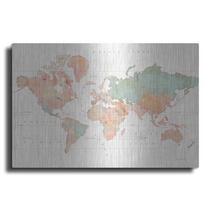 Luxe Metal Art 'Across the World II' by Sue Schlabach, Metal Wall Art